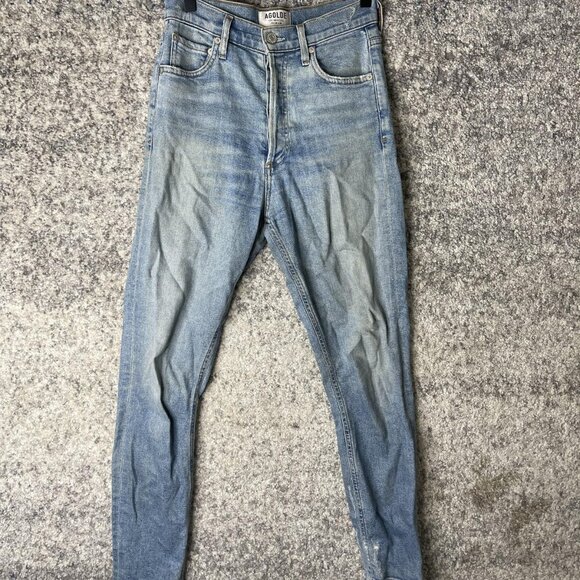 AGOLDE Jeans Womens 23 Light Wash High Rise Skinny Stretch Denim Zip Fly Faded - Picture 1 of 9